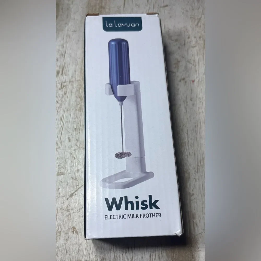 New Lalayuan Cordless Milk Frother Stainless Steel Portable Battery Powered Whis